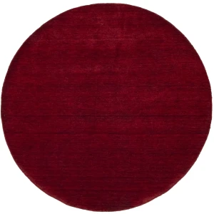 Maroon Red Modern Solid 6X6 Gabbeh Oriental Round Rug