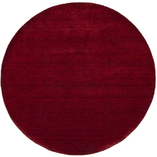 Maroon Red Modern Solid 6X6 Gabbeh Oriental Round Rug