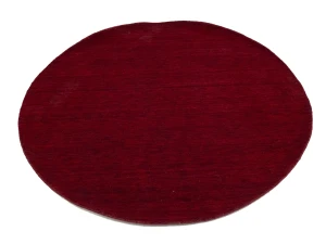 Maroon Red Modern Solid 6X6 Gabbeh Oriental Round Rug