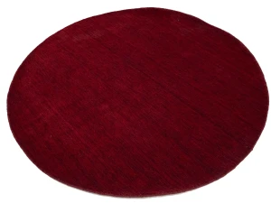 Maroon Red Modern Solid 6X6 Gabbeh Oriental Round Rug