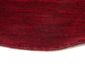 Maroon Red Modern Solid 6X6 Gabbeh Oriental Round Rug