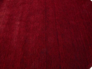 Maroon Red Modern Solid 6X6 Gabbeh Oriental Round Rug