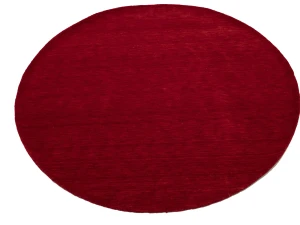 Red Modern Solid 6X6 Gabbeh Oriental Round Rug