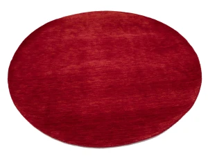 Red Modern Solid 6X6 Gabbeh Oriental Round Rug