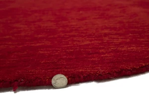 Red Modern Solid 6X6 Gabbeh Oriental Round Rug