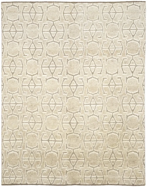 Beige Geometric 8X10 Oriental Modern Rug