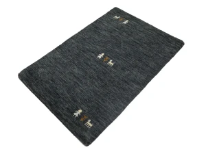 Charcoal Pictorial Gabbeh Modern Rug in All Size