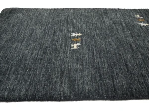 Charcoal Pictorial Gabbeh Modern Rug in All Size