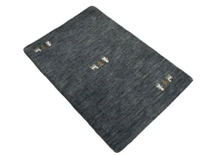 Charcoal Pictorial Gabbeh Modern Rug in All Size