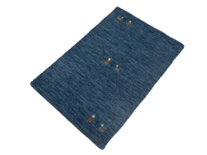 Steel Blue Pictorial Gabbeh Modern Rug in All Sizes