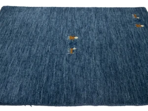 Steel Blue Pictorial Gabbeh Modern Rug in All Sizes