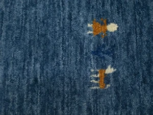 Steel Blue Pictorial Gabbeh Modern Rug in All Sizes