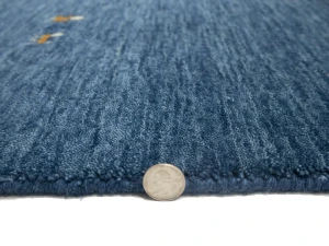 Steel Blue Pictorial Gabbeh Modern Rug in All Sizes