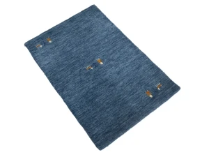 Steel Blue Pictorial Gabbeh Modern Rug in All Sizes