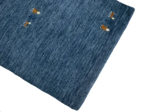 Steel Blue Pictorial Gabbeh Modern Rug in All Sizes