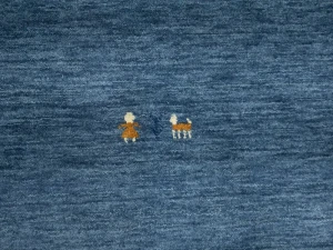 Steel Blue Tribal 4X6 Gabbeh Modern Oriental Rug