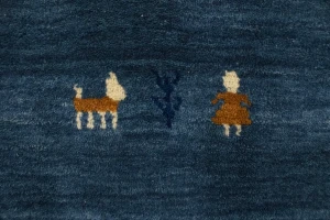 Steel Blue Tribal 6X6 Gabbeh Modern Square Rug