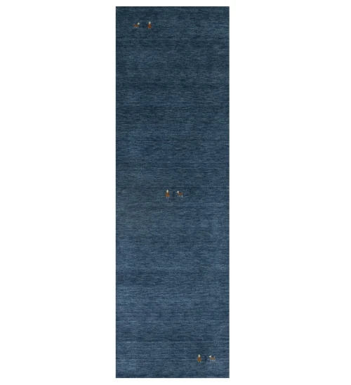 Steel Blue Tribal 3X8 Gabbeh Modern Runner Rug
