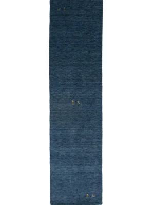 Steel Blue Tribal 3X10 Gabbeh Modern Runner Rug