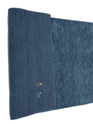 Steel Blue Tribal 3X10 Gabbeh Modern Runner Rug
