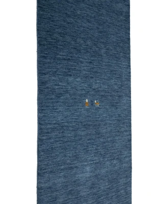 Steel Blue Tribal 3X10 Gabbeh Modern Runner Rug