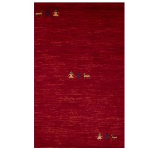 Red/Cherry red Tribal Pictorial Gabbeh Rug in All Size