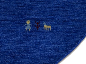 Royal Blue Tribal 6X6 Gabbeh Modern Round Rug