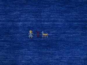 Royal Blue Tribal 3X8 Gabbeh Modern Runner Rug