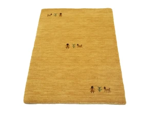 Golden Peach Pictorial Gabbeh Modern Rug in All Size