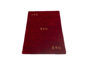 Maroon Red Pictorial Gabbeh Modern Rug in All Size