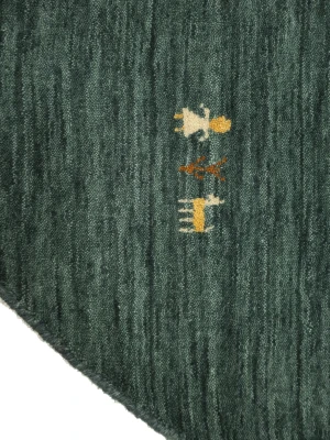 Dark Green Tribal 6X6 Gabbeh Modern Round Rug