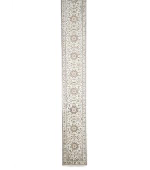 Cream Floral 2X20 Indo-Nain Oriental Runner Rug