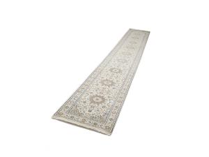 Cream Floral 2X20 Indo-Nain Oriental Runner Rug