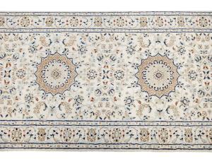 Cream Floral 2X20 Indo-Nain Oriental Runner Rug