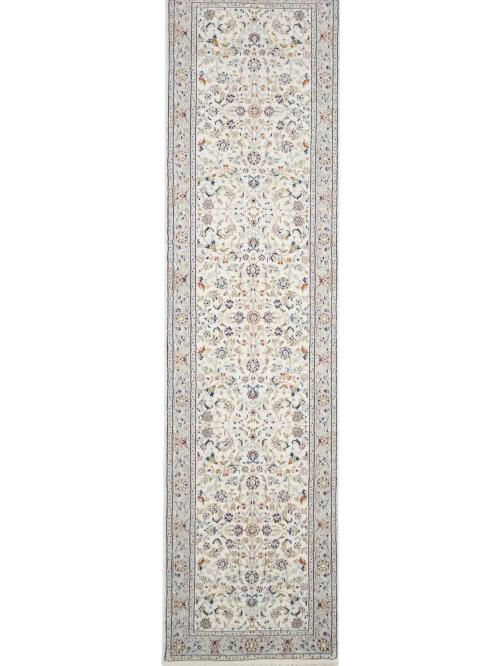 Cream Floral Traditional 3X11 Indo-Nain Oriental Runner Rug