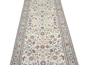 Cream Floral Traditional 3X11 Indo-Nain Oriental Runner Rug