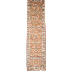 Muted Colors Floral 2'6X9'9 Oushak Oriental Runner Rug