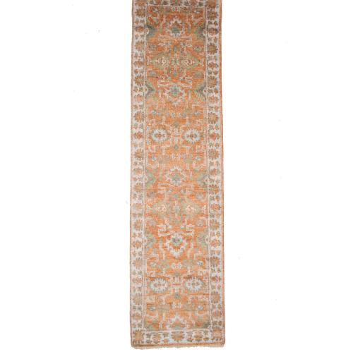 Muted Colors Floral 2'6X9'9 Oushak Oriental Runner Rug