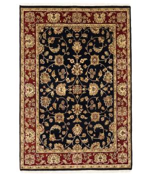 Charcoal Floral Traditional 5X7 Indo-Kashan Oriental Rug