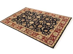 Charcoal Floral Traditional 5X7 Indo-Kashan Oriental Rug