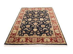 Charcoal Floral Traditional 5X7 Indo-Kashan Oriental Rug