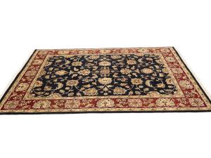 Charcoal Floral Traditional 5X7 Indo-Kashan Oriental Rug