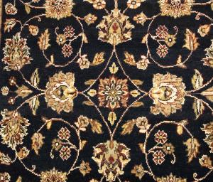 Charcoal Floral Traditional 5X7 Indo-Kashan Oriental Rug