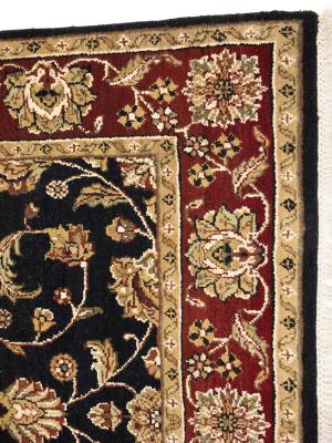 Charcoal Floral Traditional 5X7 Indo-Kashan Oriental Rug