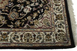 Black Floral 2X6 Indo-Nain Oriental Runner Rug