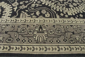 Charcoal Transitional Floral 9X13 Oriental Rug