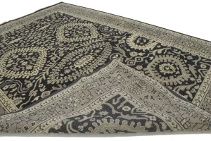 Charcoal Transitional Floral 9X13 Oriental Rug