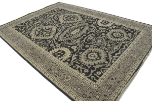 Charcoal Transitional Floral 9X13 Oriental Rug