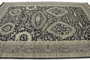 Charcoal Transitional Floral 9X13 Oriental Rug