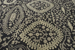 Charcoal Transitional Floral 9X13 Oriental Rug